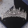 Diadema de Corona de Diamante Flor Hoja Gota de Agua Transfronteriza Boda Banquete Diadema Lujo Ligero Alta Gama Elegantes Accesorios para el Cabello para Mujeres