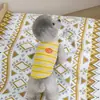 Ropa para Mascotas para Perros Pequeños como Teddy, Bichón, Pomerania, Schnauzer y Caniche, y Gatos, con Chaleco con Logo Ovalado de Rayas de Colores