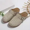 Sandalias Versátiles Casuales de Medio Zapato Abierto en la Espalda 2026 Verano Nuevas Caladas Ligeras Cómodas Suela Gruesa Antideslizantes Sandalias de Plataforma con Cuña
