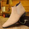 Botas Chelsea masculinas de fábrica transfronteiriça, material fosco elástico, cano curto, salto baixo, estoque suficiente no armazém, devoluções rápidas para pedidos pequenos