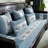 Invierno Redwood Sofá de Madera Maciza Cojín Cojín de Silla de Madera Engrosado Anticuado Cojín de Banco de Madera Tres Plazas