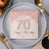 Toalha de mesa dourado rosé para festa de 80 90 100 anos descartável suprimentos de festa louças de festa papel toalha