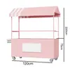 Carrito de flores de hierro para vendedor ambulante, carrito pequeño para mercados nocturnos, carrito de entrega de alimentos, puesto de comida móvil, carrito de snacks móvil para exteriores