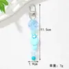 Pingente de bolsa DIY feito à mão com contas transfronteiriço dopamina vibrante mini chaveiro flor de ameixa coração acessório para pendurar no celular