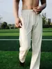 Pantalones rectos estilo americano de tacto frío, versátiles para ir al trabajo, ligeros y transpirables, color liso, pantalones casuales de tacto fresco, modernos
