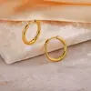 Item popular de comércio exterior: Brincos de Argola Simples em Aço Titânio com Design Clássico Liso, Versáteis para o Dia a Dia, Estoque Pronto de Fábrica para Venda em Lote Misto