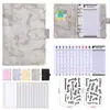 En Stock Transfronterizo Planificador de Carpeta A6 Cuaderno con Patrón de Mármol Carpeta de 6 Anillas Rastreador de Presupuesto en Efectivo