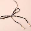 Cinturón Fino de Cinta para Mujer Todo Fósforo Cadena de Cintura Floral Pequeña Estrecha con Nudo de Falda Cinturón Largo con Decoración de Pedrería