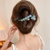 Pinza de pelo retro minimalista para mujer, pinza de torsión con cuentas para la parte trasera de la cabeza, accesorio para el pelo de clip recto estilo ins con ambiente café con leche