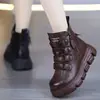 Nova coleção outono/inverno 2025: Botas curtas estilo Martin britânicas, antiderrapantes, com sola plataforma para altura extra e interior espesso forrado com fleece para aquecimento