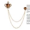 Corrente de Colar Broche de Desenho Animado Coroa Âncora Dourado Prateado Pingente Acessórios para Bolsa Alfinete de Casal Original e Requintado