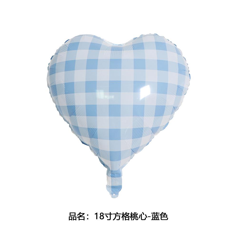 18寸方格桃心-蓝色