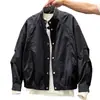 Nova Jaqueta Masculina de Outono Estilo Minimalista Cor Sólida Patchwork Falsa de Duas Peças Moda Versátil Casual Gola Alta Jaqueta Top