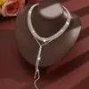 Collar Ecológico Estilo Europeo y Americano, Nueva Cadena para Clavícula con Borla de Pedrería Multicapa, Accesorio para Vestido de Noche de Temperamento Dulce y Fresco