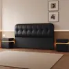 Cabecero Moderno de Nuevo Estilo Minimalista de Madera Maciza Color Crema Integrado de Lujo Ligero de Pie con Respaldo de Cojín Suave, Se Vende por Separado