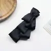 Nuevo Estilo Elegante Negro Lazo Pinza Banana Accesorio para el Cabello para Mujeres, Pinza de Cinta de Satén de Alta Gama para la Parte Posterior de la Cabeza