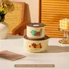 Tazón de Cerámica de Grado Alimenticio con Tapa, Juego de Tres Piezas, Lonchera para Microondas, Caja para Frutas, Tazón para Fideos Instantáneos, Caja de Regalo, Regalo Souvenir