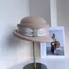 Sombrero de Lana Australiana de Lujo Ligero con Ala Curvada para Mujer, Sombrero Cloche Plegado de Satén Perlado Estilo Hepburn de Invierno, Sombrero de Fieltro Versátil de Moda