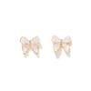 Lindos y dulces pendientes de mariposa de cristal de circonita blanca rosa para mujer, pendientes de plata de ley, exquisitos pendientes de verano para mujer, frescos