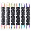 Popular Marcador de Brillo Doble Punta Doble Color de Amazon, Bolígrafo de Brillo, Bolígrafo Acrílico de Brillo, Pincel Acuarela para Pintar
