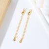 Fecho Lagosta em Cobre Banhado a Ouro 18K com Corrente Extensora, Corrente de Cauda Banhada a Ouro 14K, Acessórios de Acabamento para Colar e Pulseira DIY D107