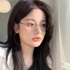 Gafas planas ultraligeras para caras pequeñas, montura redonda pequeña, estilo retro artístico, aspecto natural, gafas planas para estudiantes con filtro de luz azul