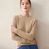 Suéter 100% Caxemira Pura Feminino Gola Redonda Estilo Básico Solto Afinando Simples Versátil Macio Grudando Malha Camada Base Suéter Espessado