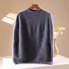 Colete Tricotado Gola Meia-Alta Estilo Retrô Americano para Mulheres, Top Manto de Lã e Cashmere, Novo Estilo Outono e Inverno com Toque de Luxo