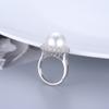 Nuevo anillo de perlas de girasol transfronterizo, plata S925, anillo de temperamento de lujo ligero y sencillo, accesorios de soporte vacío DIY, fabricantes