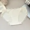 Calcinhas Rendadas Sem Costura para Mulheres, Algodão Puro, Forro Antibacteriano Grau 10A, Estilo Fino de Verão, Cintura Baixa, Confortáveis Calcinhas com Acabamento em Renda para Mulheres
