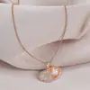 Versión coreana estilo Ins del nuevo collar de concha de perla para mujer, diseño único, popular en redes sociales, joyería simple de acero de titanio