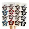 Pinza de Pelo de Estrella de Cinco Puntas a Cuadros Estilo Coreano para Niñas, Pinza de Pelo Multicolores Dulce y Versátil para Recoger el Cabello Lateral