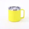 Copo com Alça Novo Modelo Transfronteiriço 12oz Aço Inoxidável 304 com Tampa Isolado a Vácuo para Escritório, Carro e Uso Portátil para Crianças