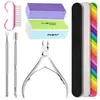 Set de Herramientas para Manicura con Caja de Almacenamiento Transparente, Cortaúñas de Cutícula, Lima de Uñas, Pulidor Esponja, Aceite para Cutícula, Separador de Dedos