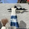 Yunnan Dali Lijiang Atração Turística Wenchuang Vestido de Renda Azul Tingido com Amarração Alça de Ombro Cruzada nas Costas Feminino