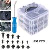 Kit de 651 piezas de hebillas en caja, 16 tipos de parachoques de coche, guardabarros, carrocería, sujetadores de plástico para promover remaches