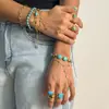 Joyería de Mano de Acero Inoxidable Turquesa Azul Transfronteriza de Amazon Jingqiao, Diseño de Nicho Personalizado y Versátil, Joyería que No se Desvanece para Mujeres