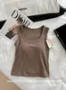 Chaleco Térmico Auténtico Xiaoyunjiji 1828 Otoño e Invierno Apto para la Piel con Tirantes Anchos y Almohadilla en el Pecho Ropa Interior Base para Adelgazar para Mujer