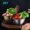 Cuenco oblicuo de cuatro piezas engrosado de vajilla coreana para restaurante, hotel, de acero inoxidable, cuenco multiusos para condimentos, cuenco para verduras, cuenco para salsa