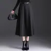 Saia Meia-Calça Profissional Lisa para o Trabalho Feminina Outono 2026 Nova Cintura Alta Temperamento Emagrecedora Linha A Envolvente no Quadril Comprimento Médio