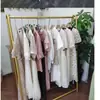 Estante de Exhibición Especial para Tiendas de Ropa, Perchero de Pie de Hierro Dorado, Perchero para Ropa Infantil, Barra para Colgar Ropa de Mujer, Perchero para Vestidos de Novia
