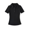 Color Sólido Estilo Europeo y Americano Verano Nuevo Cuello Polo Botones Manga Corta Elástica Ajustada Camiseta Básica para Mujer Top Casual