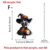 Fantasma Rosado Lindo de Halloween Sosteniendo una Paleta Colgante Plano de Acrílico Decoración Festiva Adorno Atrezo