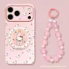 Suporte Giratório de Gatinho Fofo Compatível com Capa de Celular Apple 17promax iPhone 16 Desenho Animado 15 Janela Grande 14