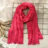 Novo Lenço Artístico Outono e Inverno 2024 Feminino de Algodão e Linho Japonês e Coreano Cor Lisa Novo Produto Atacado Lenço de Linho Duas Cores
