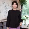 Camisas para Mujer 2026 Primavera y Otoño Estilo Nuevo Guangdong Puning Camisas de Algodón y Lino para Mujer, Tops Elegantes de Alta Gama para Mujeres Petite que Reducen la Edad