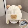 Gorro Infantil para Otoño e Invierno, Lindo y Adorable Gorro de Lana Tejida para Niños, Grueso y Cálido con Protección para los Oídos a Prueba de Viento para Niñas