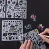 Régua de Renda Transparente Pintura Modelo de Animal de Estimação Quadrado Álbum de Grafite Feito à Mão Estilo Clássico de Natal 10cm