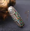 Cuentas Dzi Antiguas Naturales del Tíbet Cuentas Sueltas para Manualidades Accesorios Ágata Negra Cinabrio Cuentas Dzi de Nueve Ojos Pulsera Colgante Collar