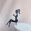 Estilo insta noiva acrílico cartão de bolo noiva a ser lateral acrílico decoração de bolo